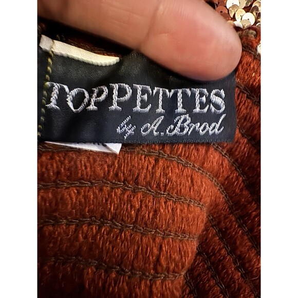 VTG 70s Toppettes By A. Brod Sequins Striped Silver Black Rainbow Disco Tube Top - Picture 7 of 10